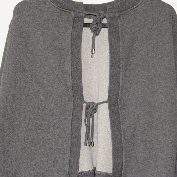 T by ALEXANDER WANG Ladies Open Back Crew Neck Gray Sweatshirt Size Small - Picture 3 of 5